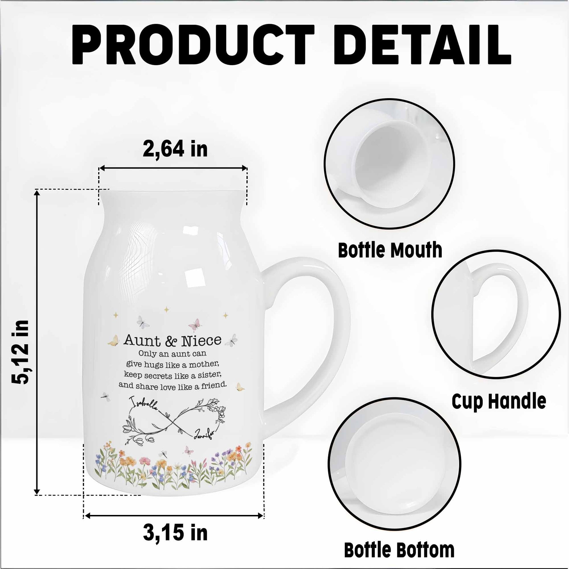 Only An Aunt Can Give Hugs Like A Mother, Flowers And Butterflies