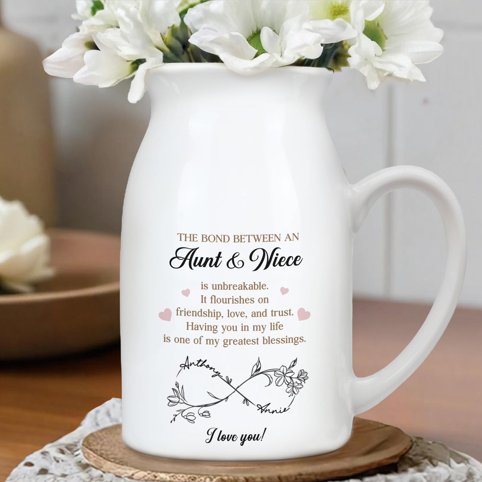 The Bond Between An Aunt & Niece, Hearts And Floral Designs