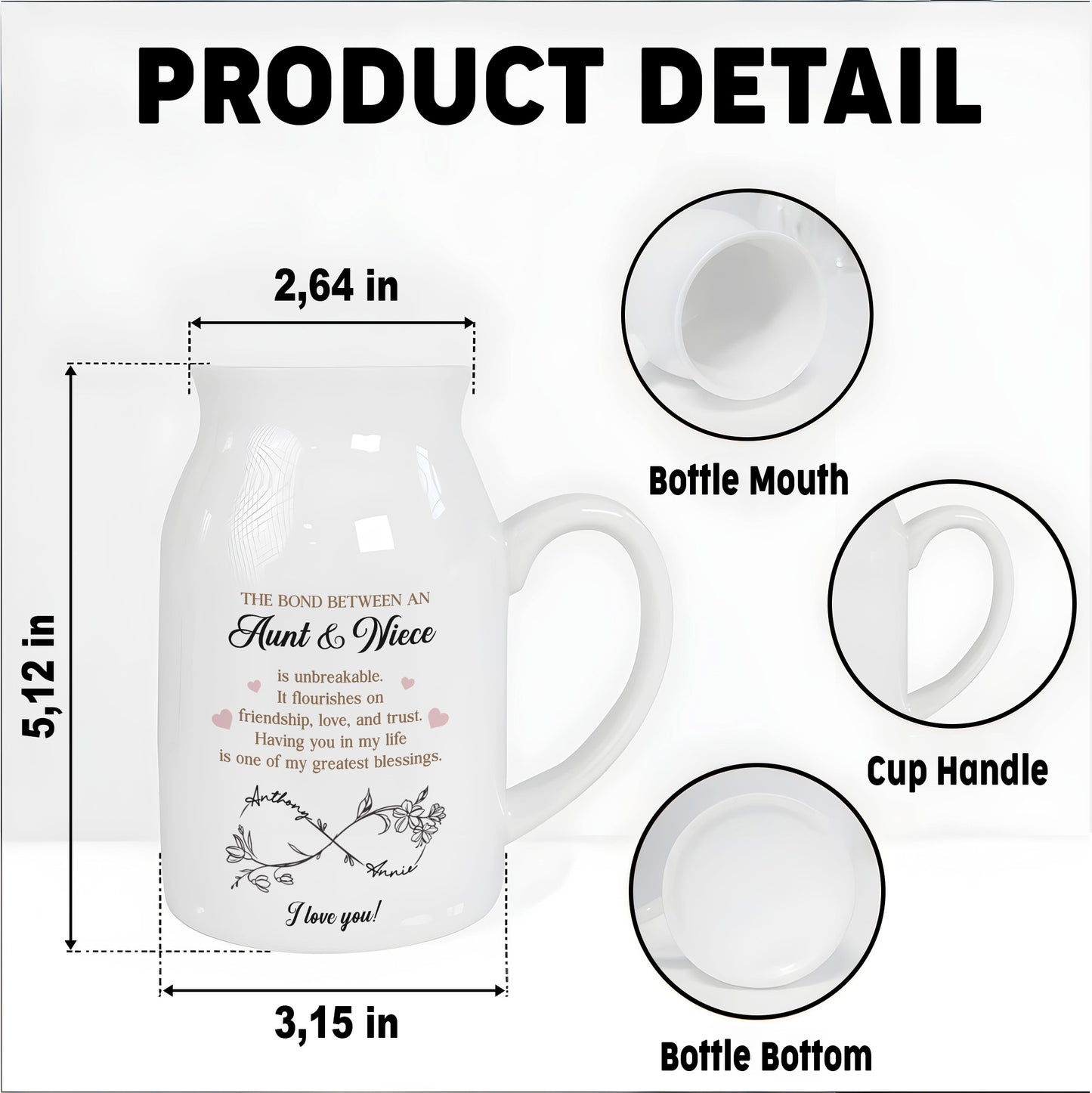 The Bond Between An Aunt & Niece, Hearts And Floral Designs