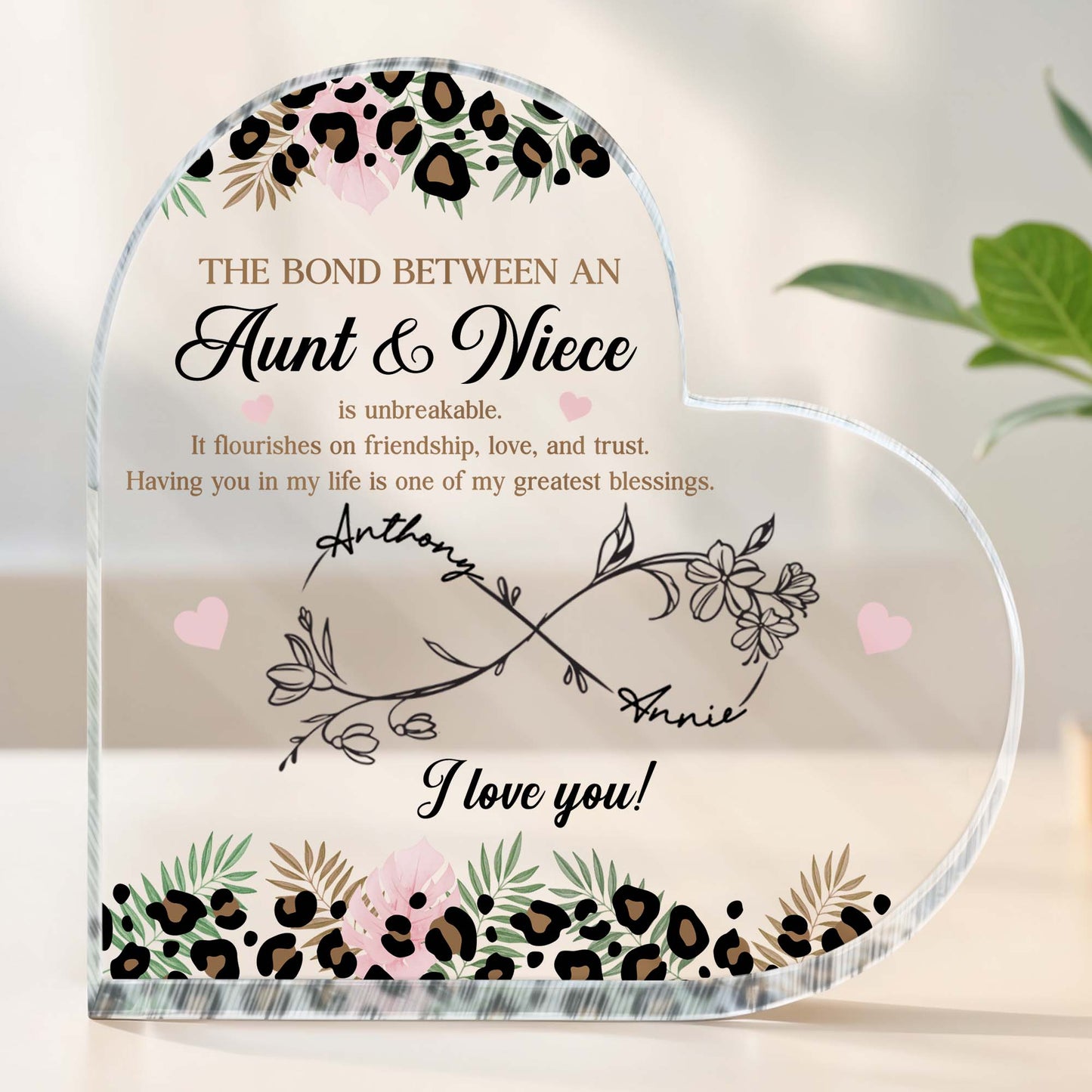 The Bond Between An Aunt & Niece, Flowers And Hearts