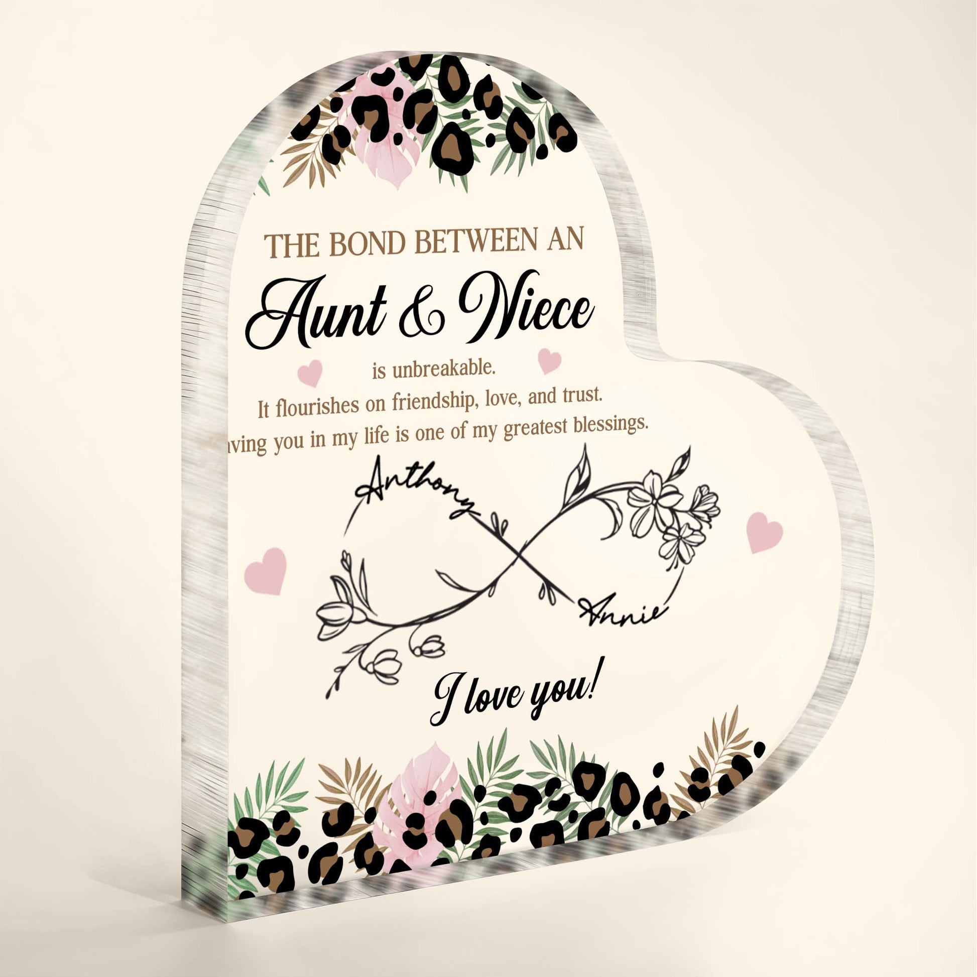 The Bond Between An Aunt & Niece, Flowers And Hearts