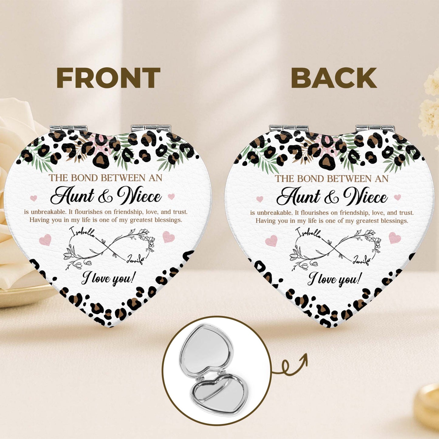 The Bond Between An Aunt And Niece Leopard Print Infinity Flower