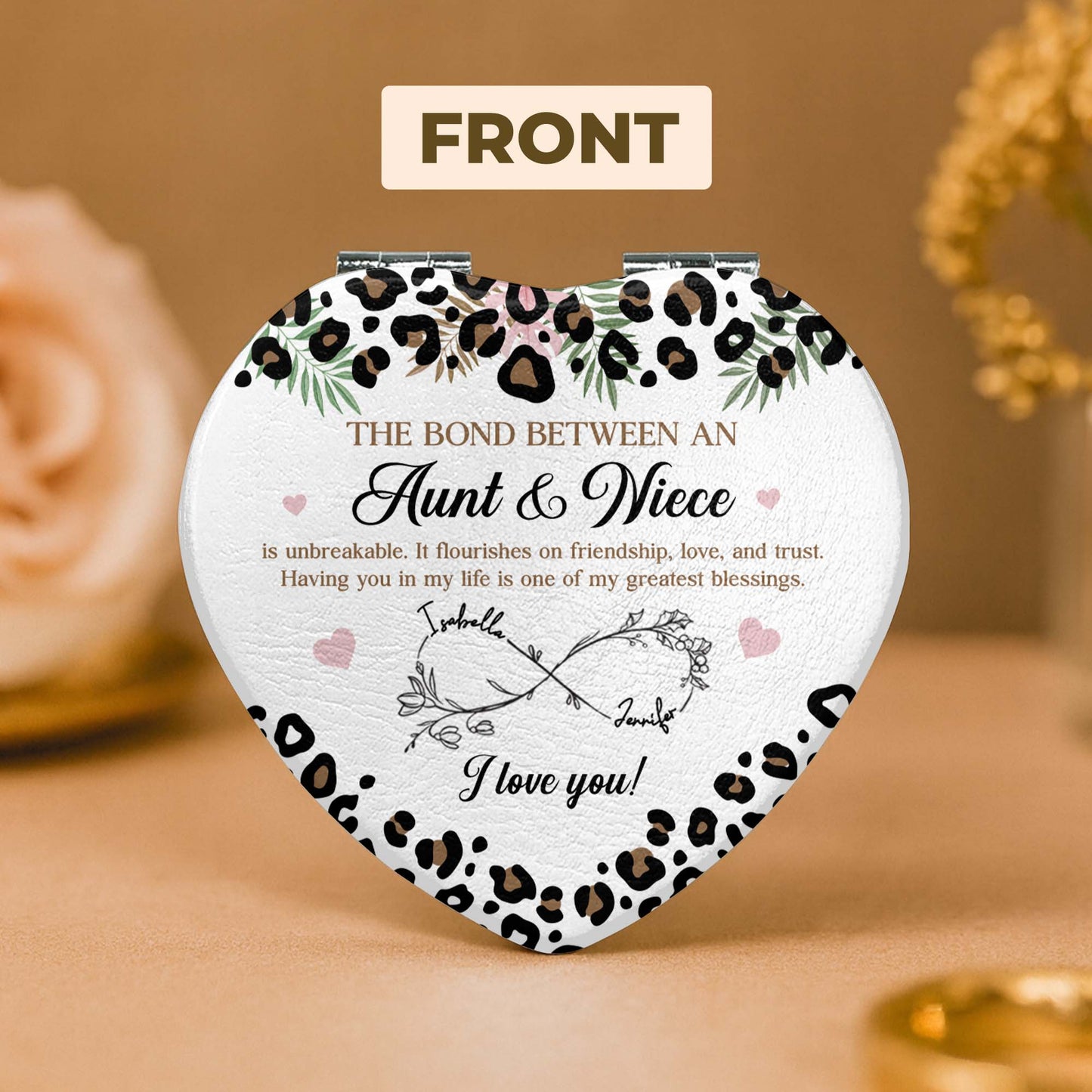 The Bond Between An Aunt And Niece Leopard Print Infinity Flower