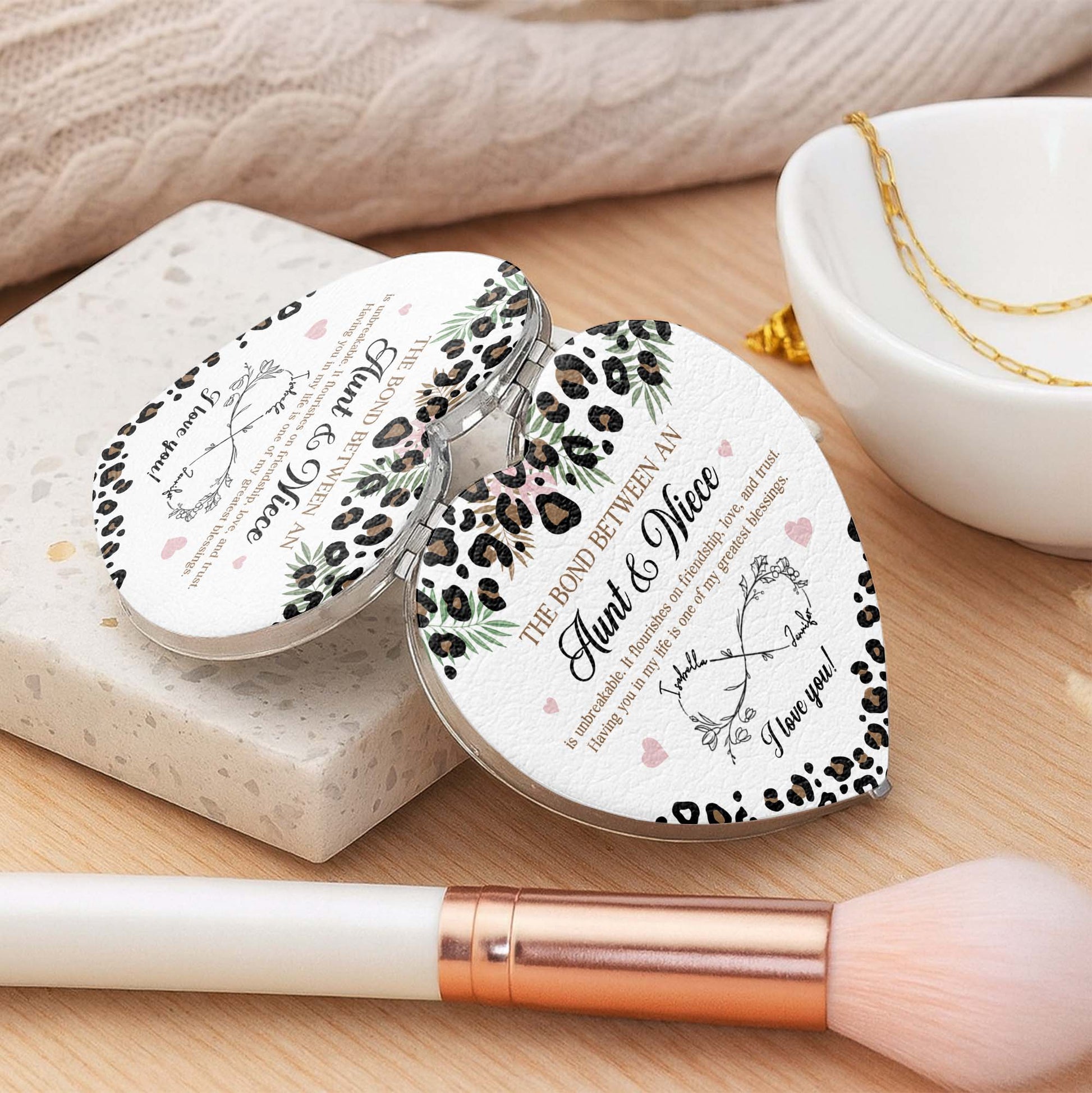 The Bond Between An Aunt And Niece Leopard Print Infinity Flower