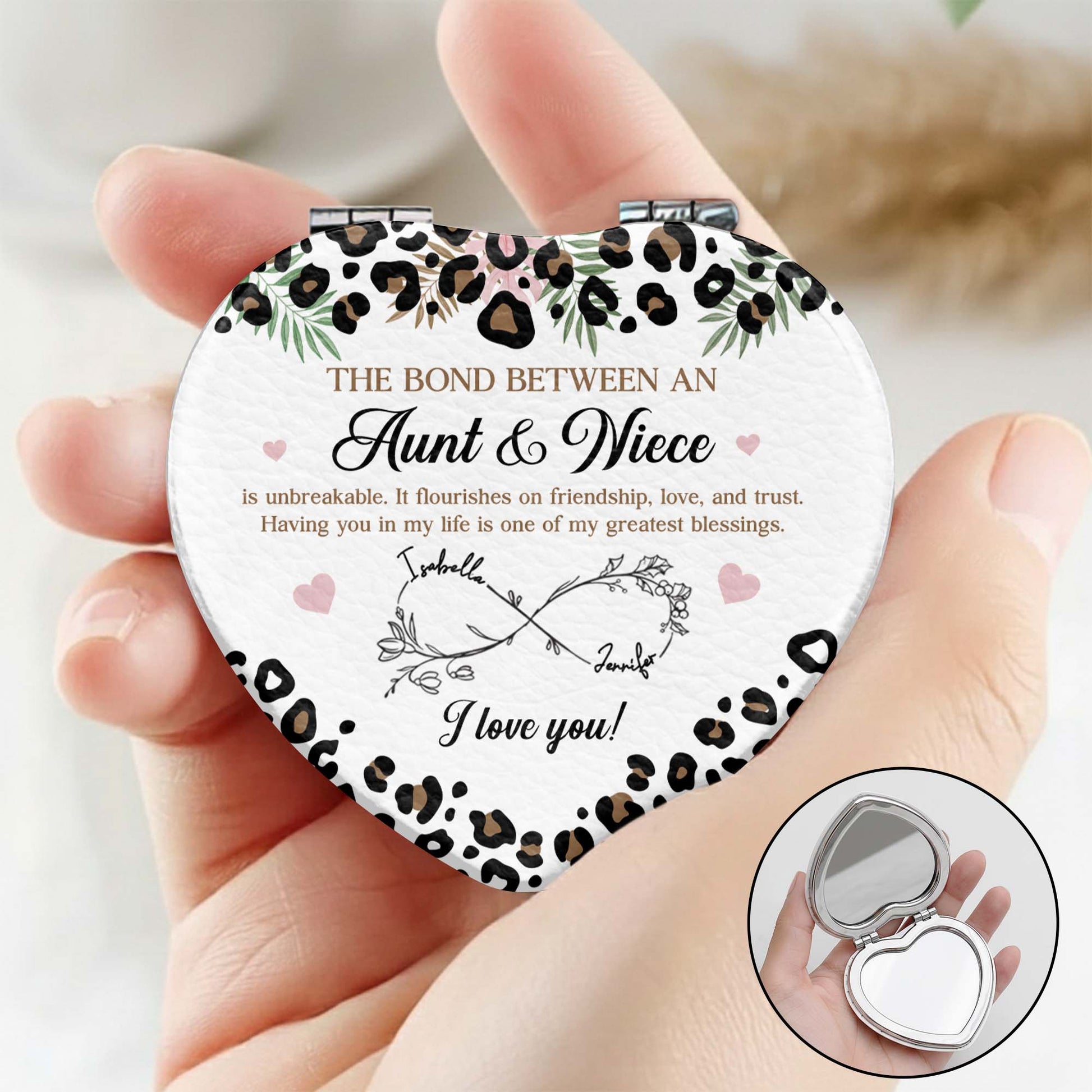 The Bond Between An Aunt And Niece Leopard Print Infinity Flower