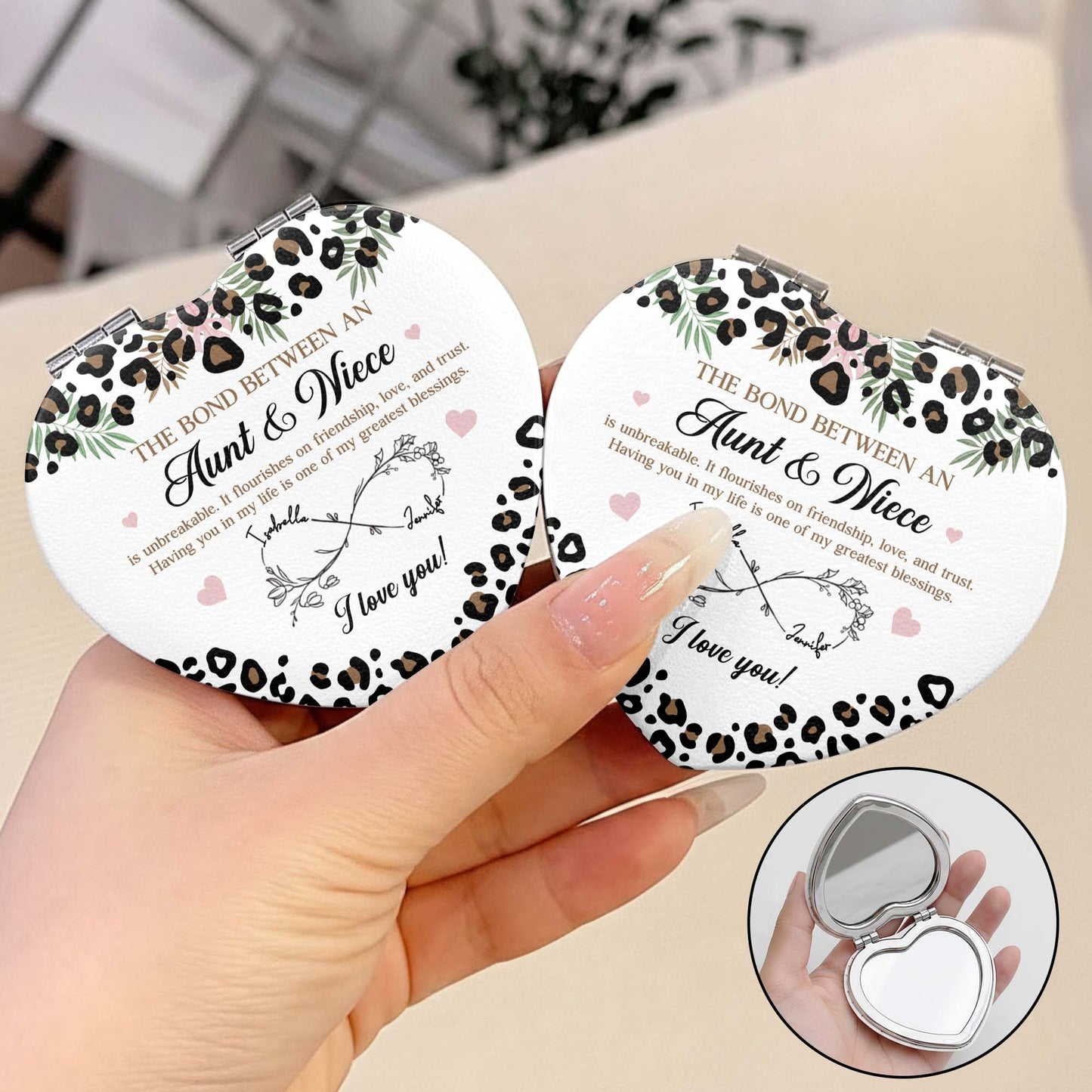 The Bond Between An Aunt And Niece Leopard Print Infinity Flower