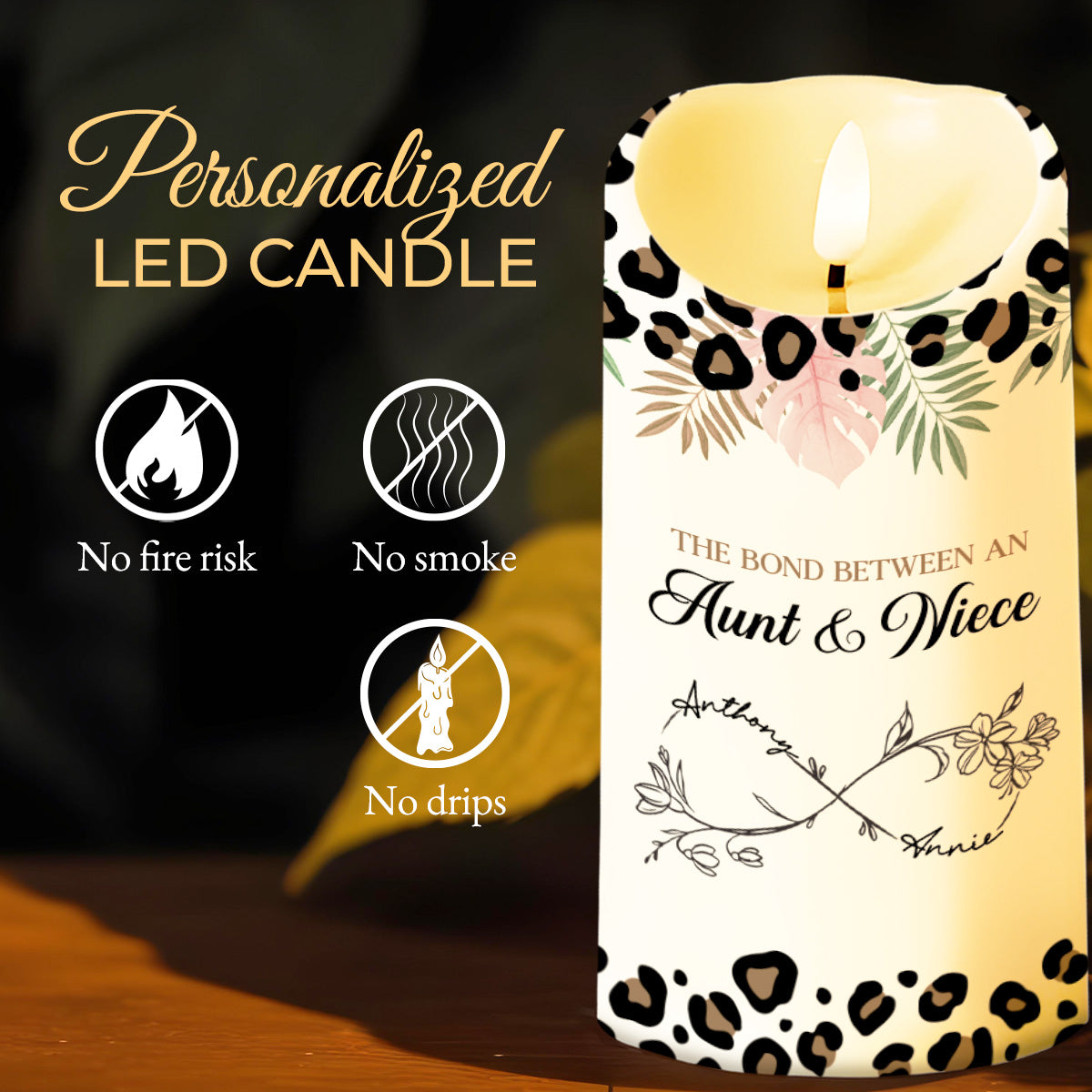 The Bond Between An Aunt & Niece, Flowers And Leopard Print