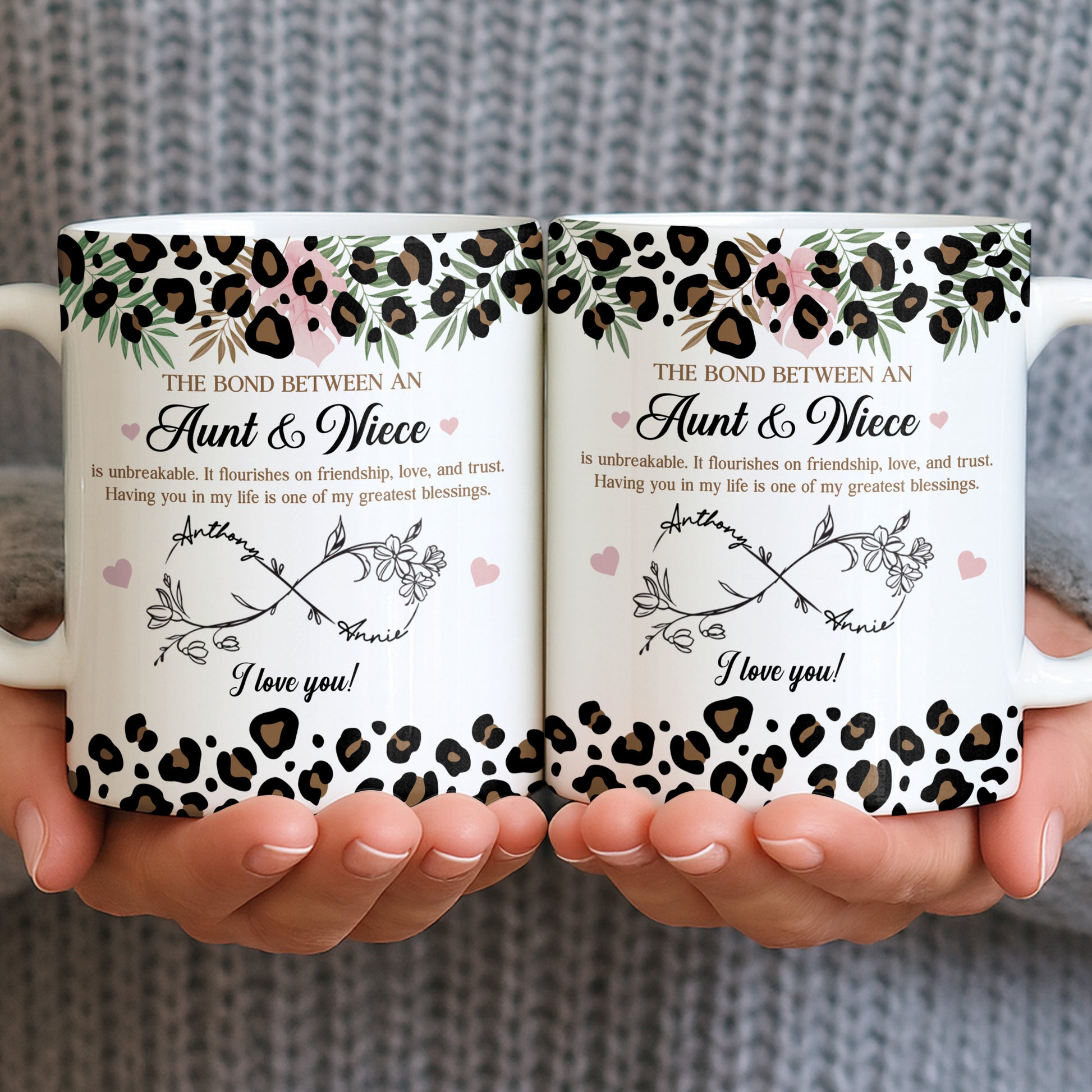 The Bond Between An Aunt & Niece, Leopard Print And Hearts