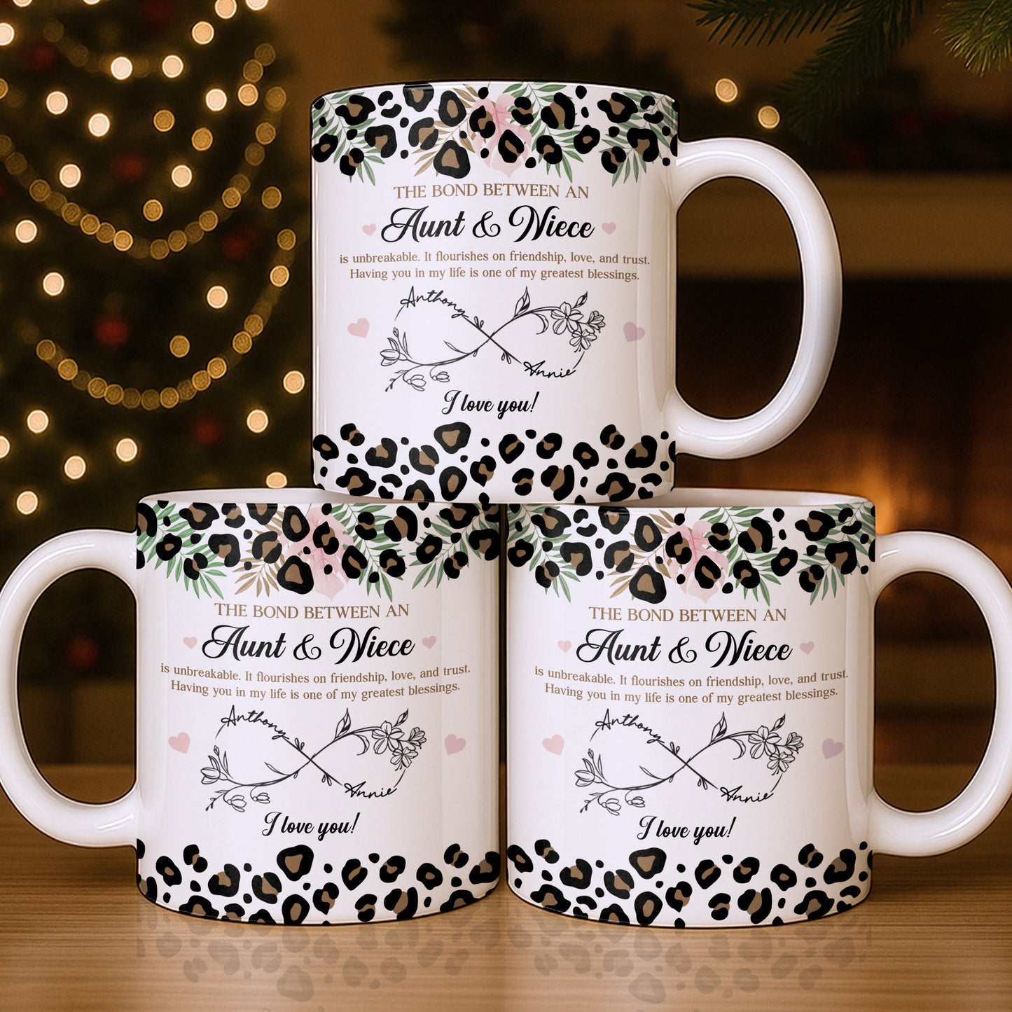 The Bond Between An Aunt & Niece, Leopard Print And Hearts