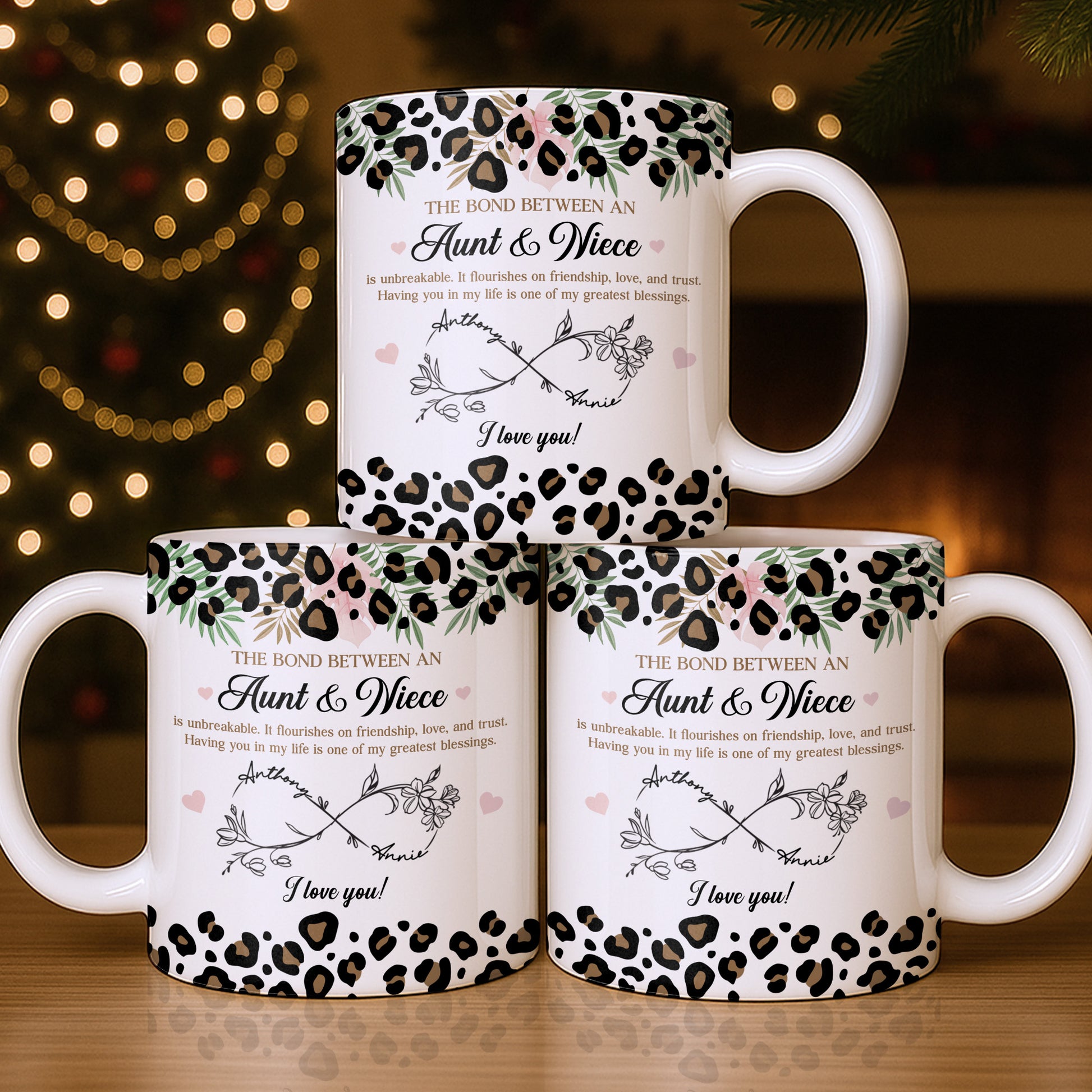 The Bond Between An Aunt & Niece, Leopard Print And Hearts