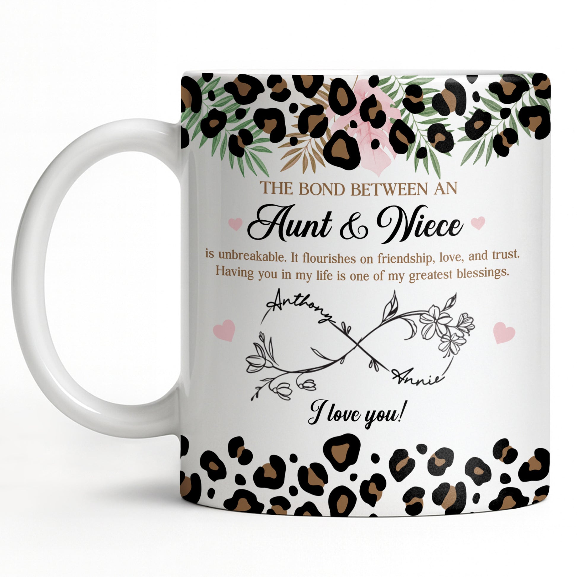 The Bond Between An Aunt & Niece, Leopard Print And Hearts