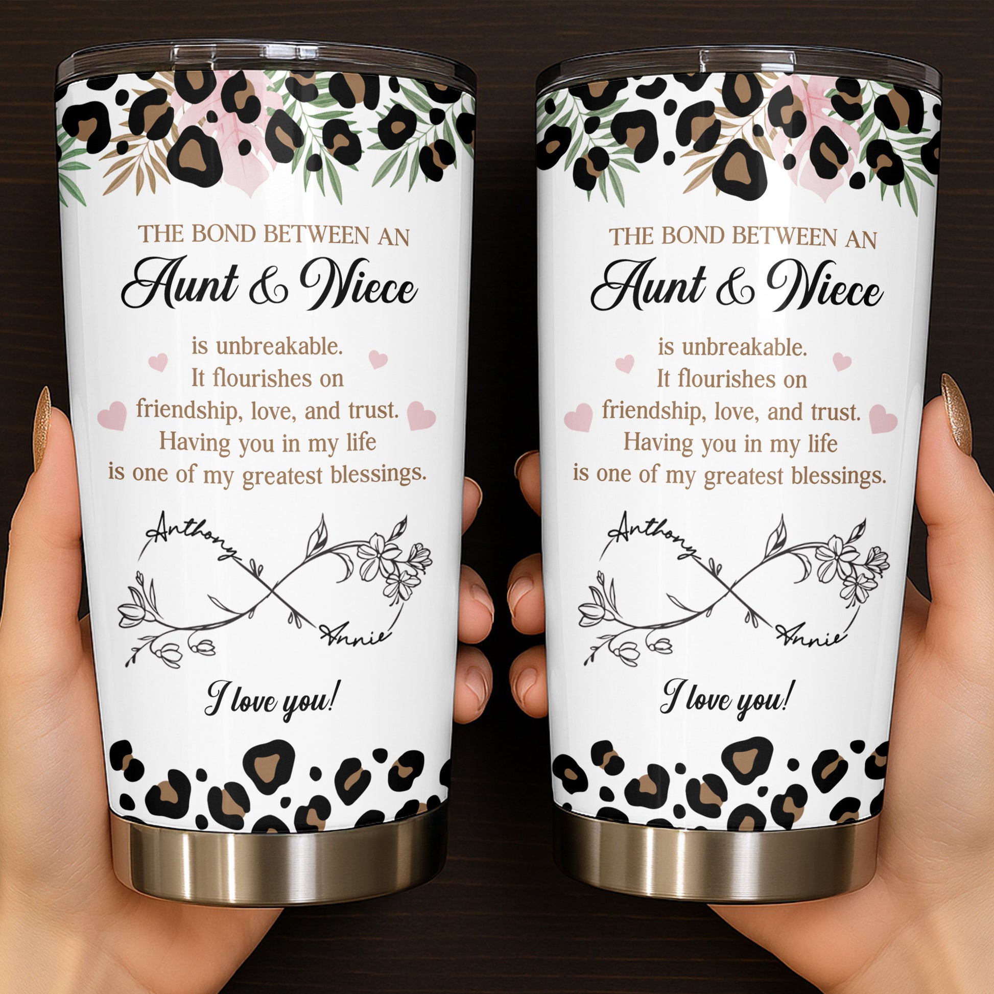 The Bond Between An Aunt & Niece, Flowers And Hearts