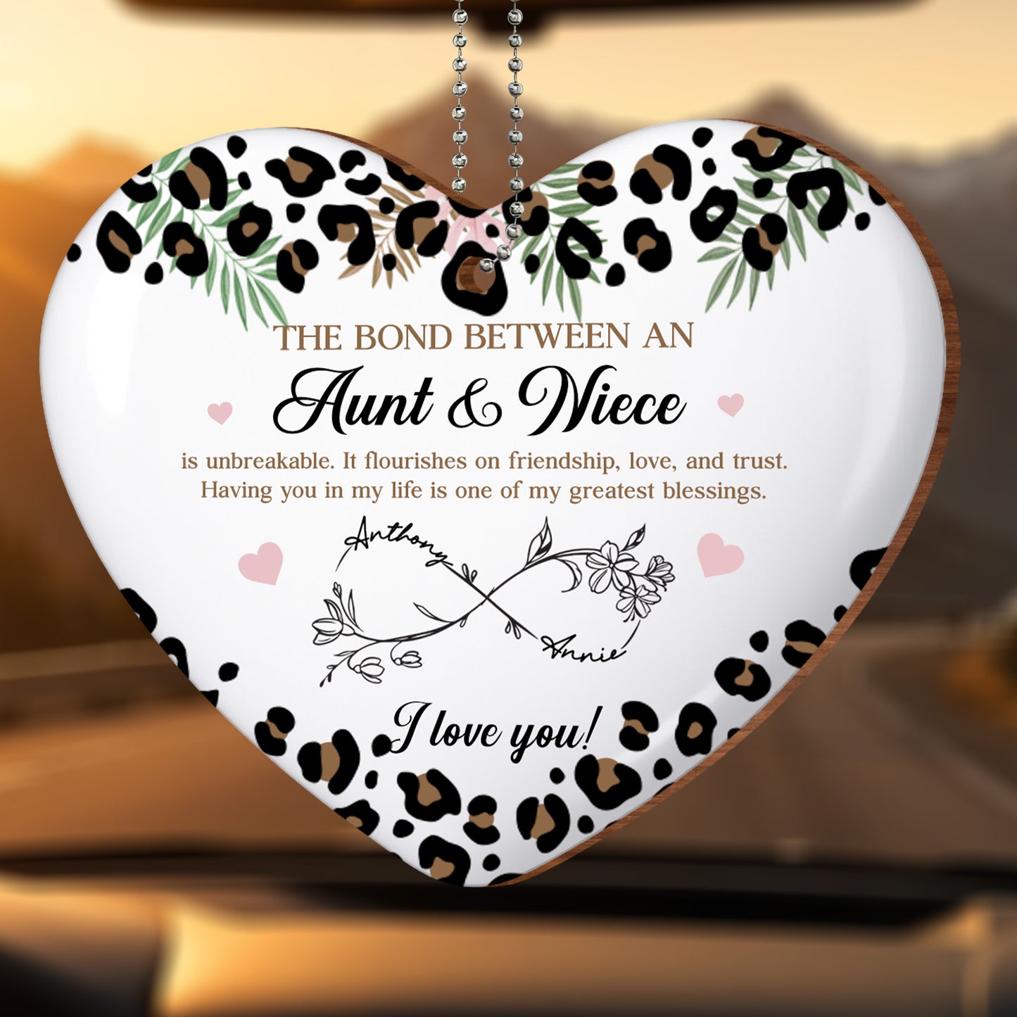 The Bond Between Aunt & Niece, Leopard Print And Flowers