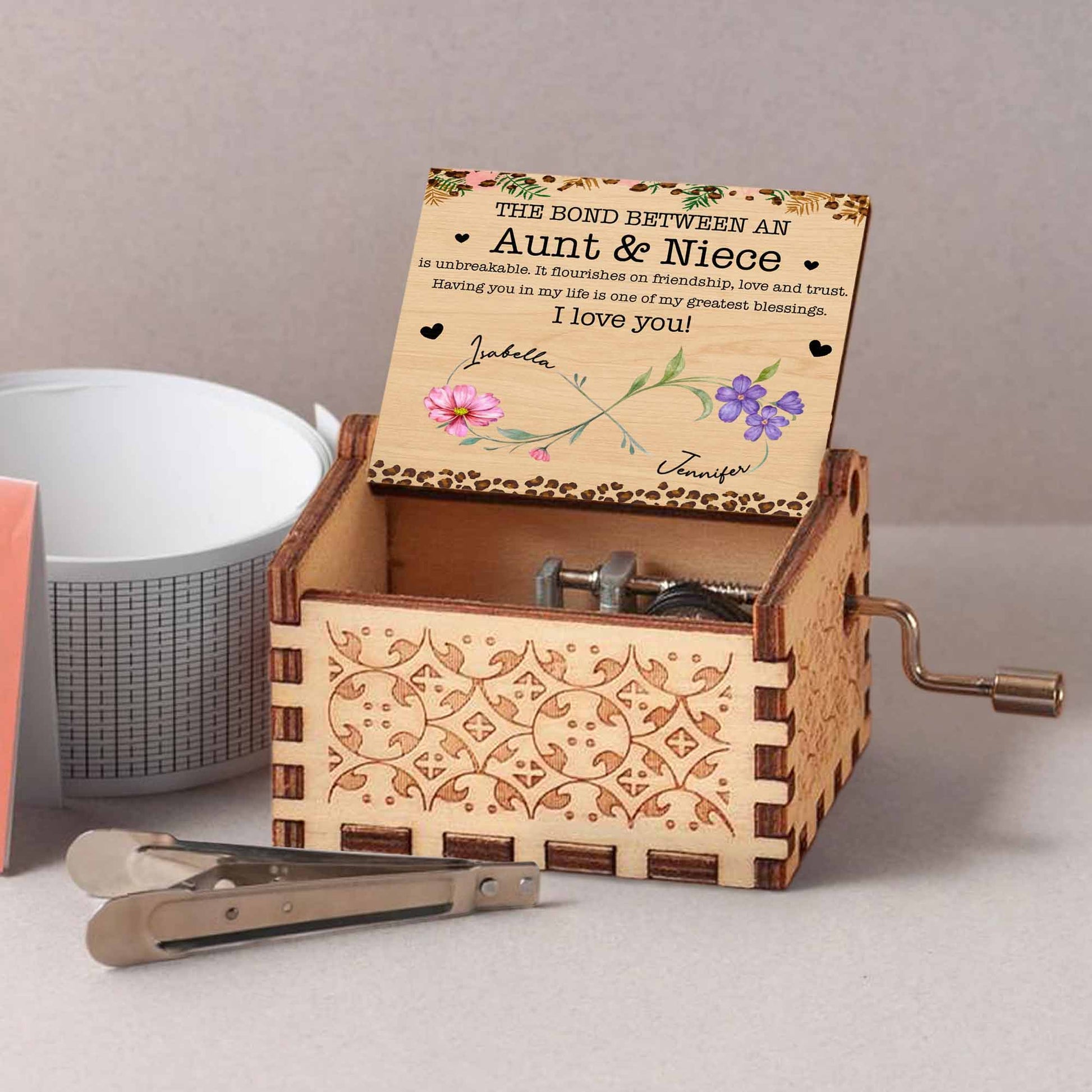 The Bond Between An Aunt & Niece, Hearts and Flowers