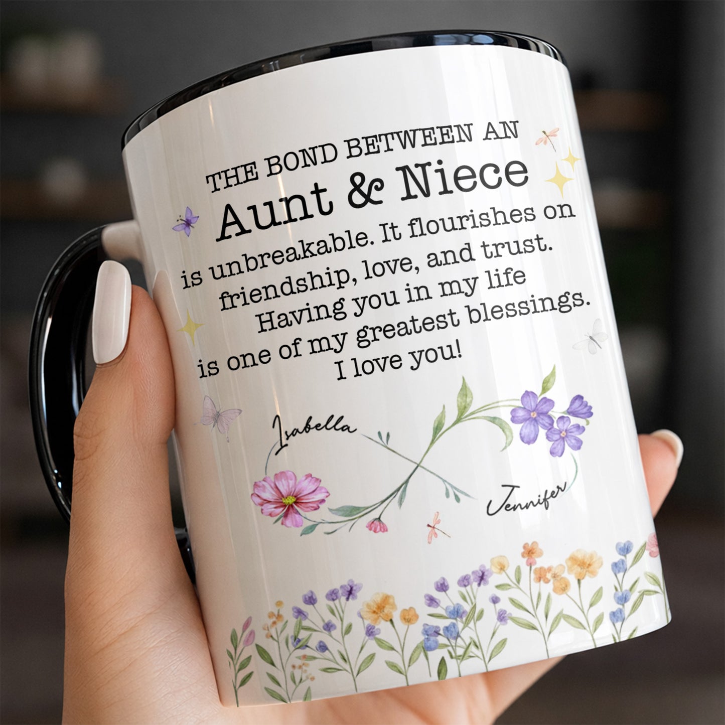 The Bond Between An Aunt & Niece, Flowers And Butterflies