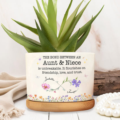 The Bond Between Aunt & Niece, Flowers And Butterflies Design