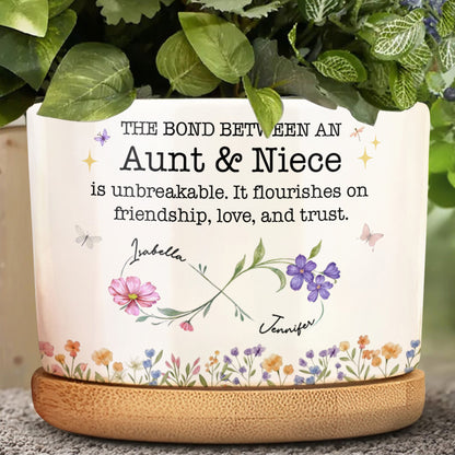 The Bond Between Aunt & Niece, Flowers And Butterflies Design