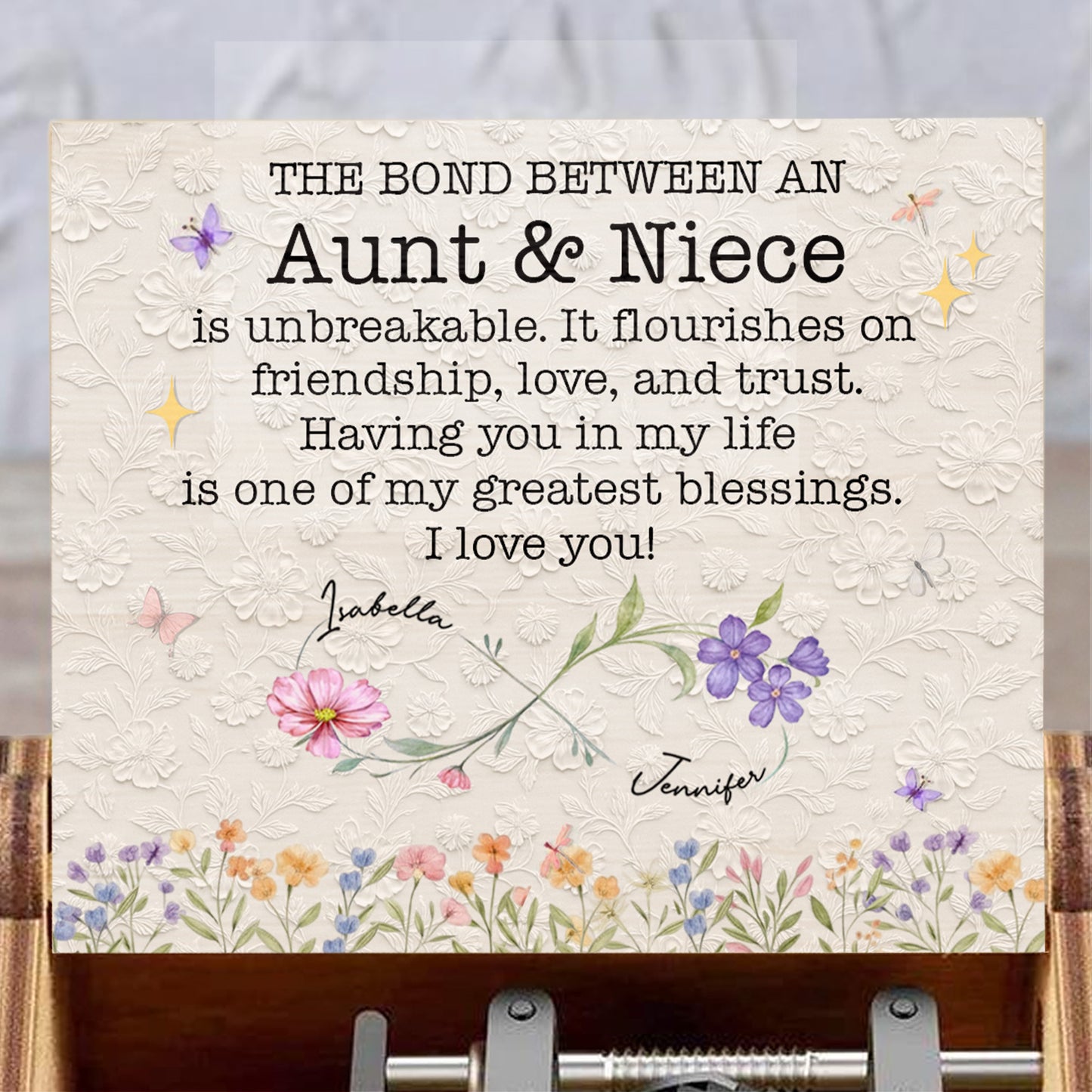 Bond Between Aunt & Niece, Flowers & Butterflies