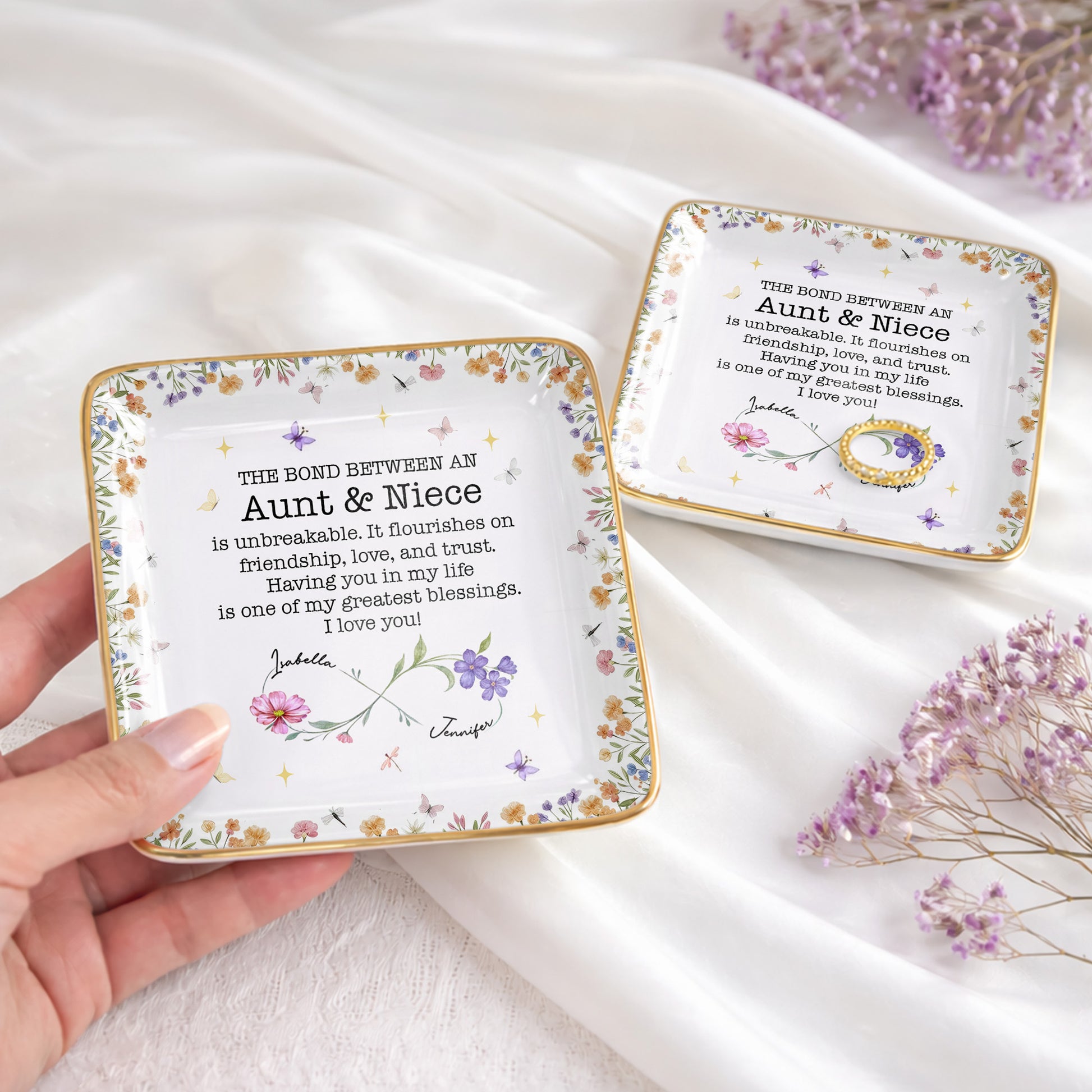 The Bond Between An Aunt & Niece, Flowers And Butterflies