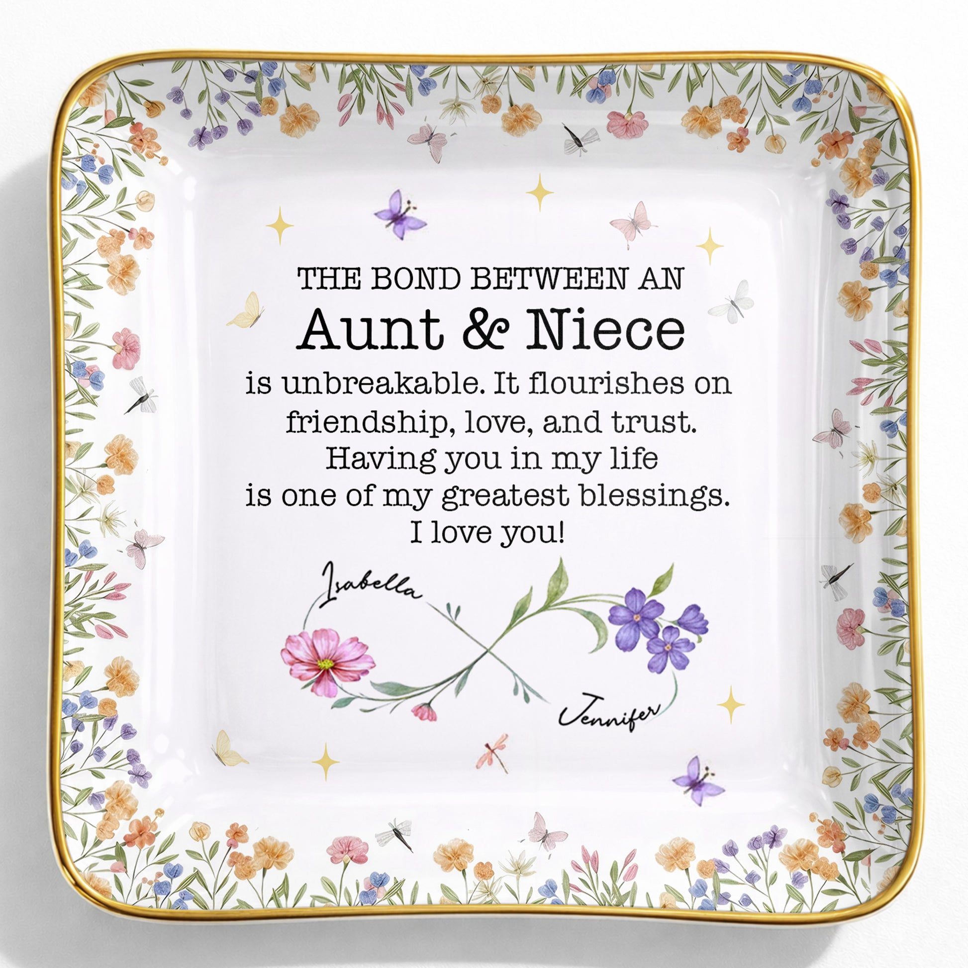 The Bond Between An Aunt & Niece, Flowers And Butterflies