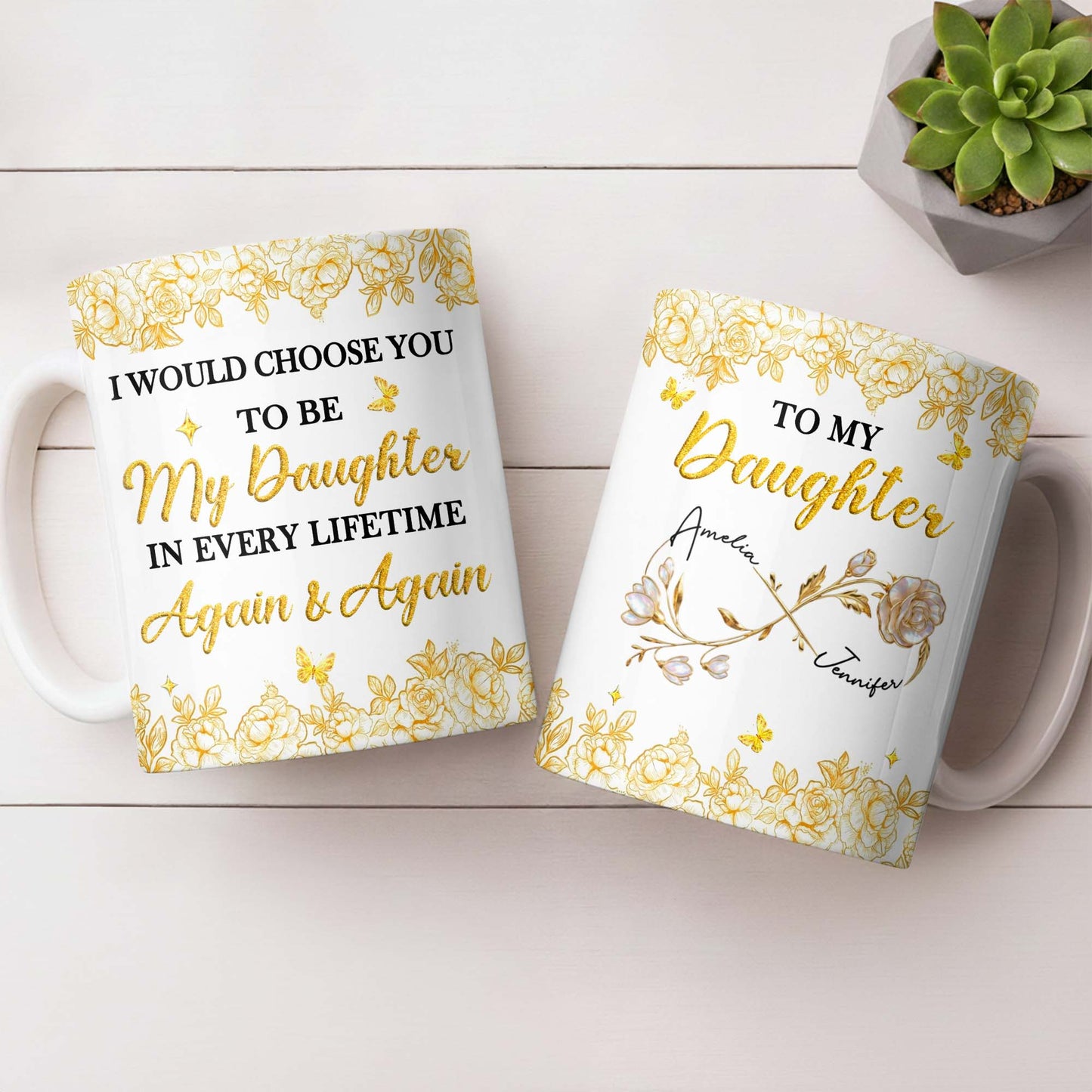 Choose You To Be My Daughter In Every Lifetime, Flowers, Butterflies