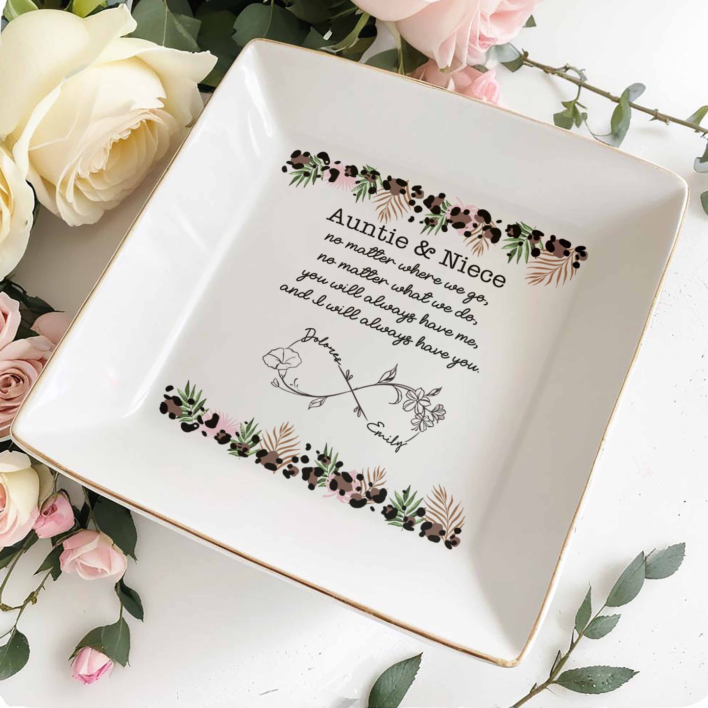 Auntie & Niece Always Together With Flowers And Branches