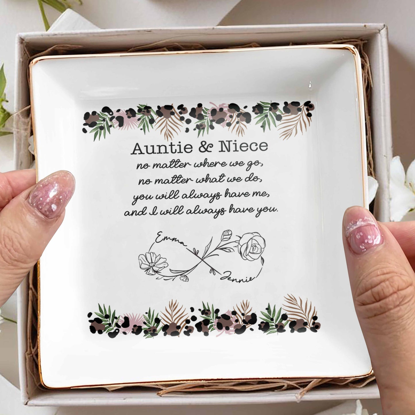 Auntie & Niece Always Together With Flowers And Branches