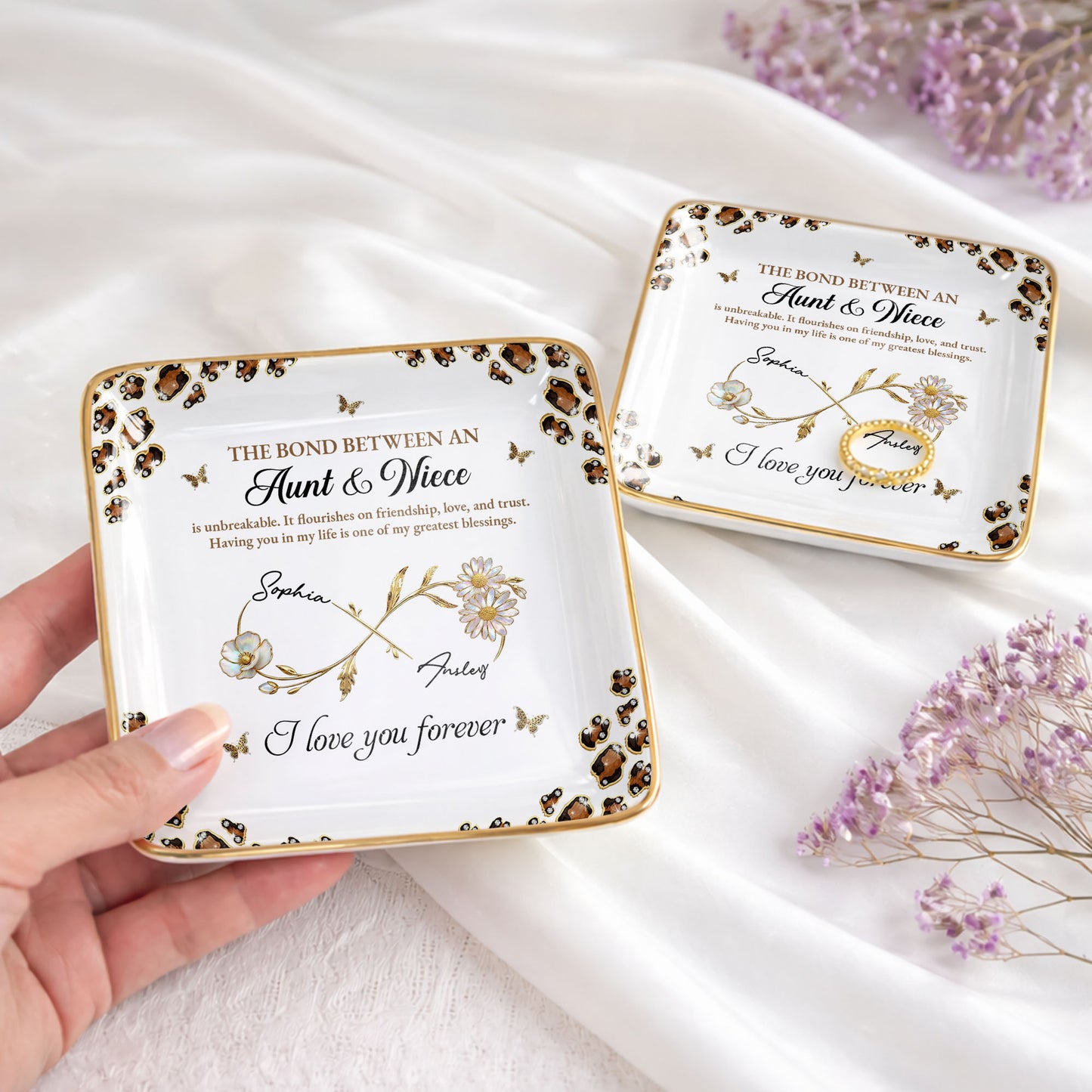 The Bond Between An Aunt & Niece, Flowers And Butterflies