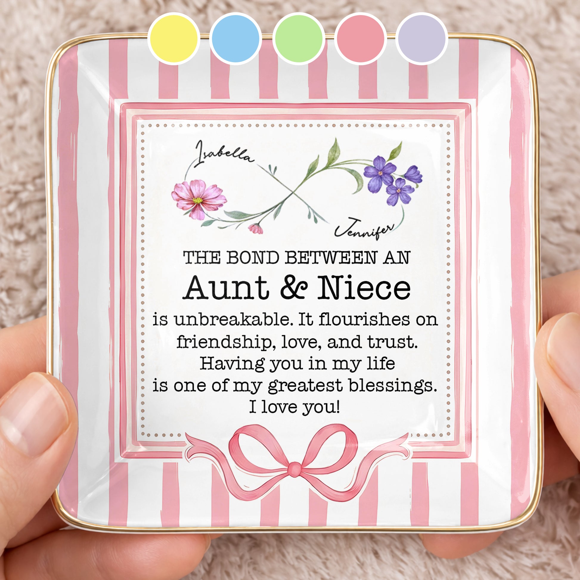 The Bond Between An Aunt & Niece, Flowers & Ribbon Decor
