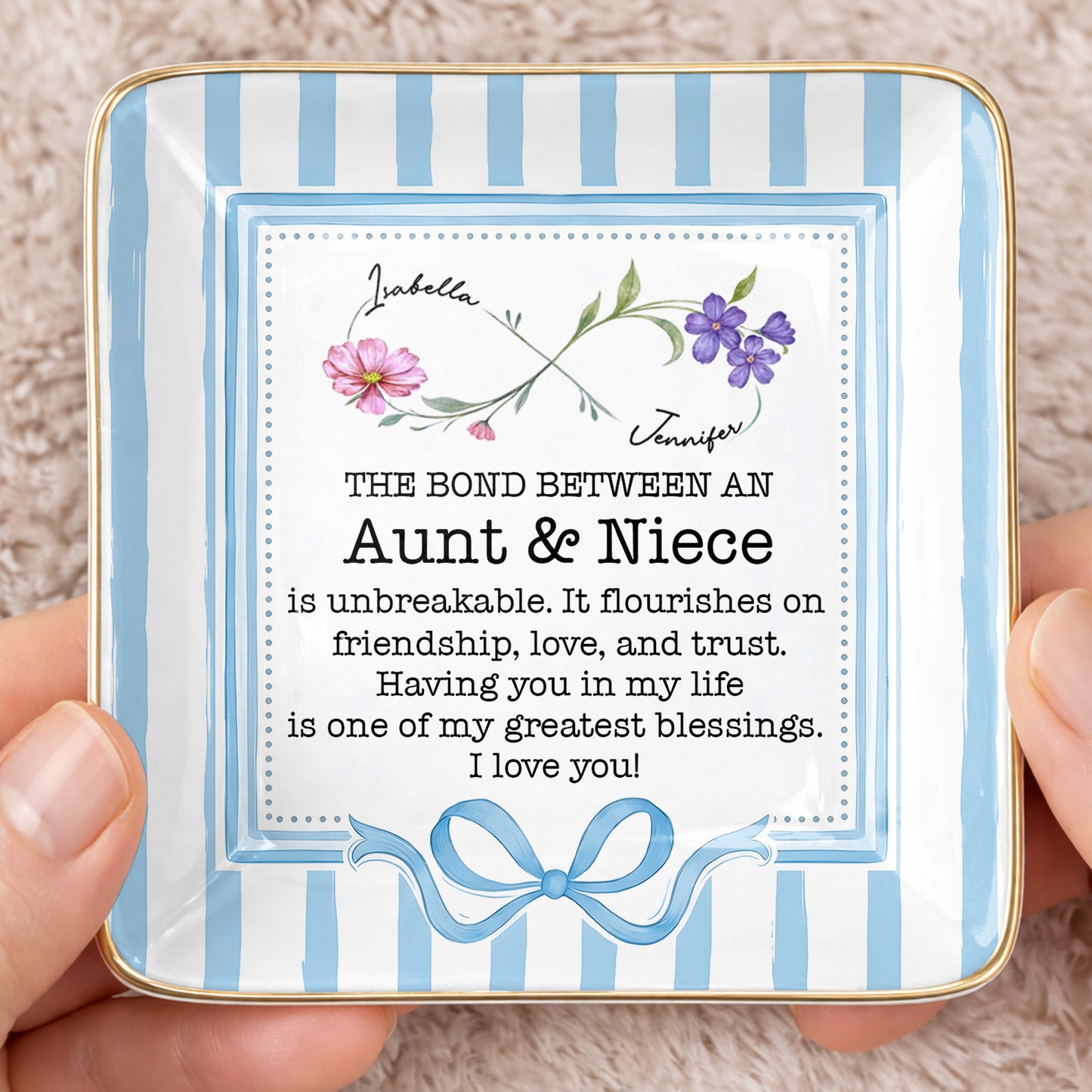 The Bond Between An Aunt & Niece, Flowers & Ribbon Decor