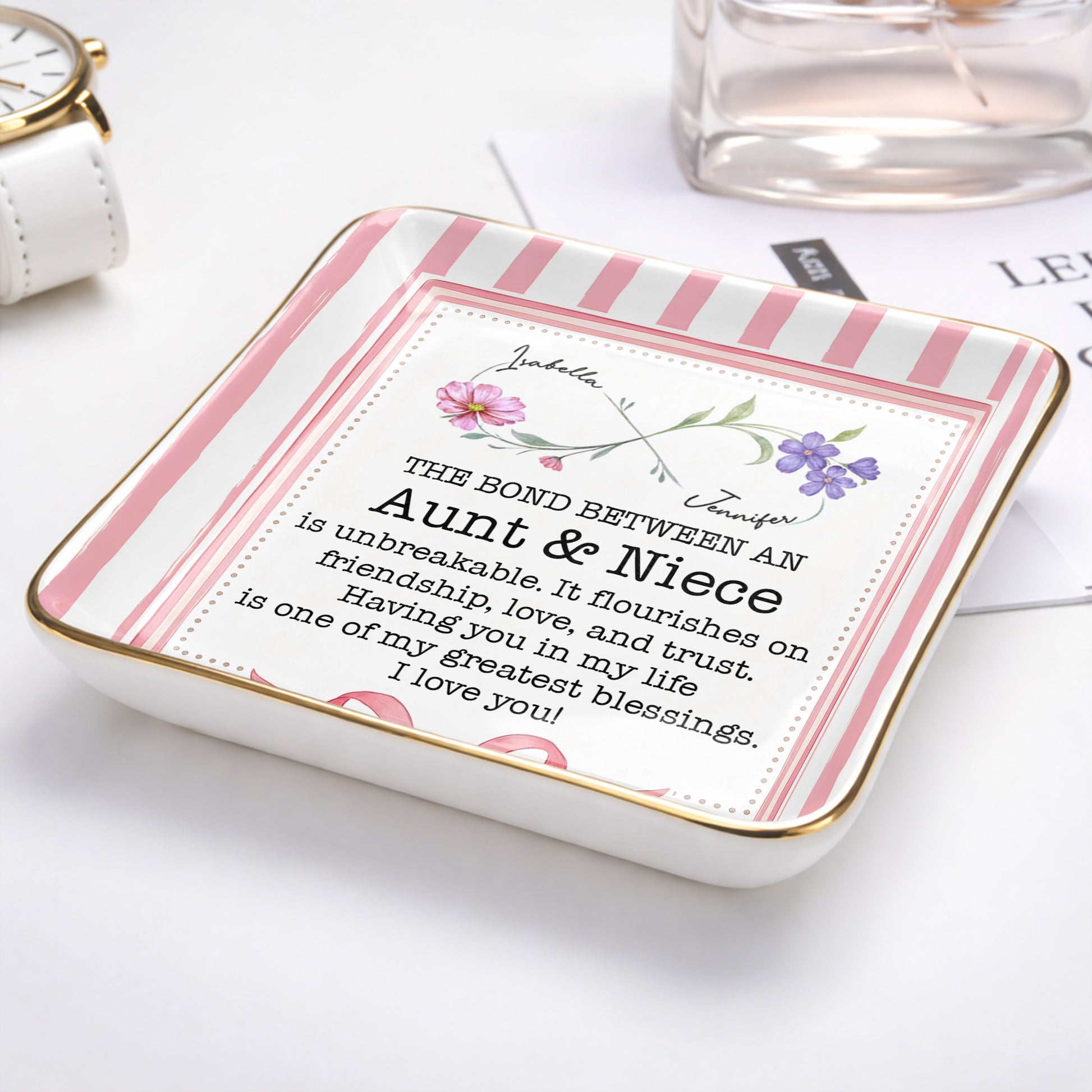 The Bond Between An Aunt & Niece, Flowers & Ribbon Decor