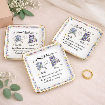 Aunt & Niece No Distance Can Ever Separate Us Floral State Map