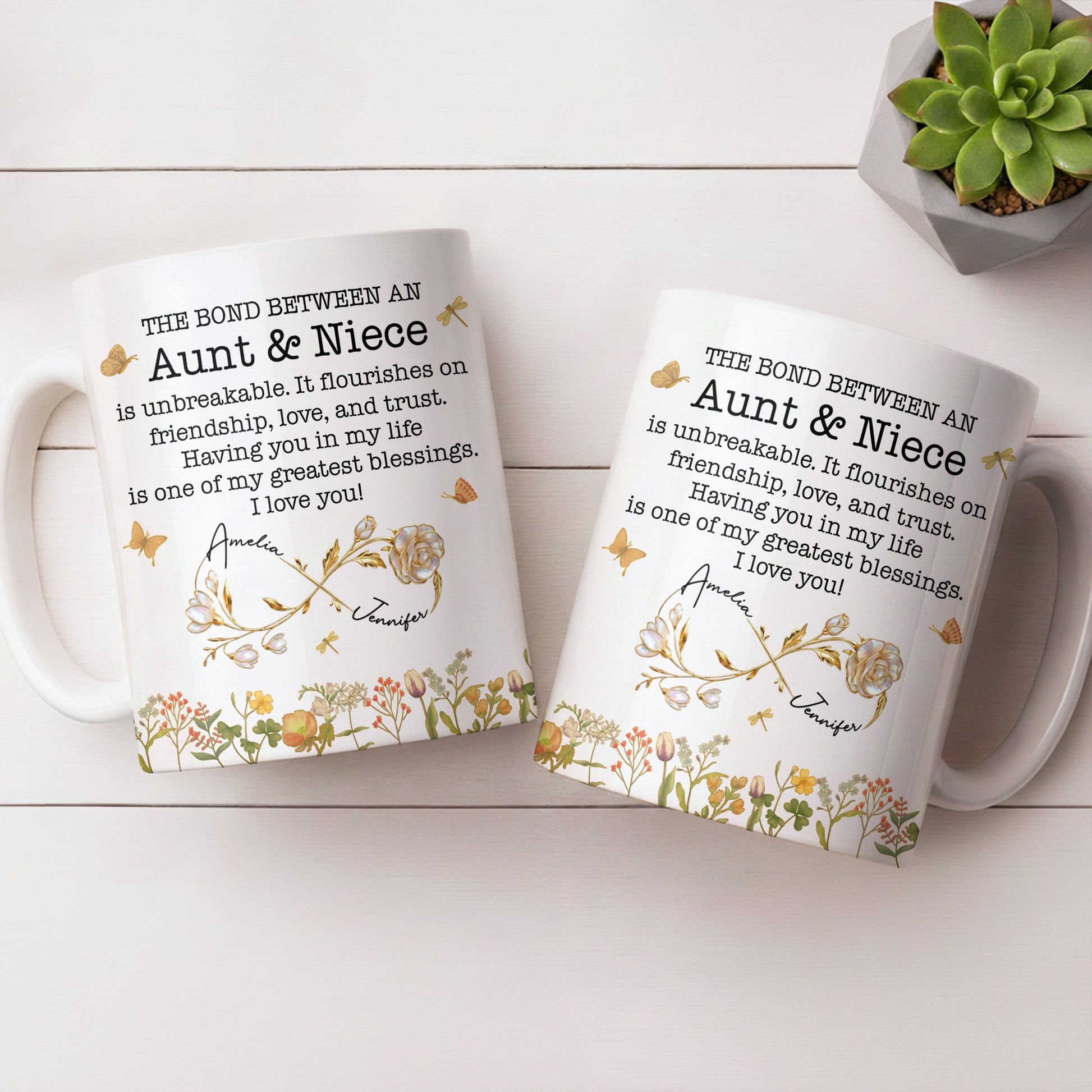 The Bond Between an Aunt & Niece, Butterflies and Flowers