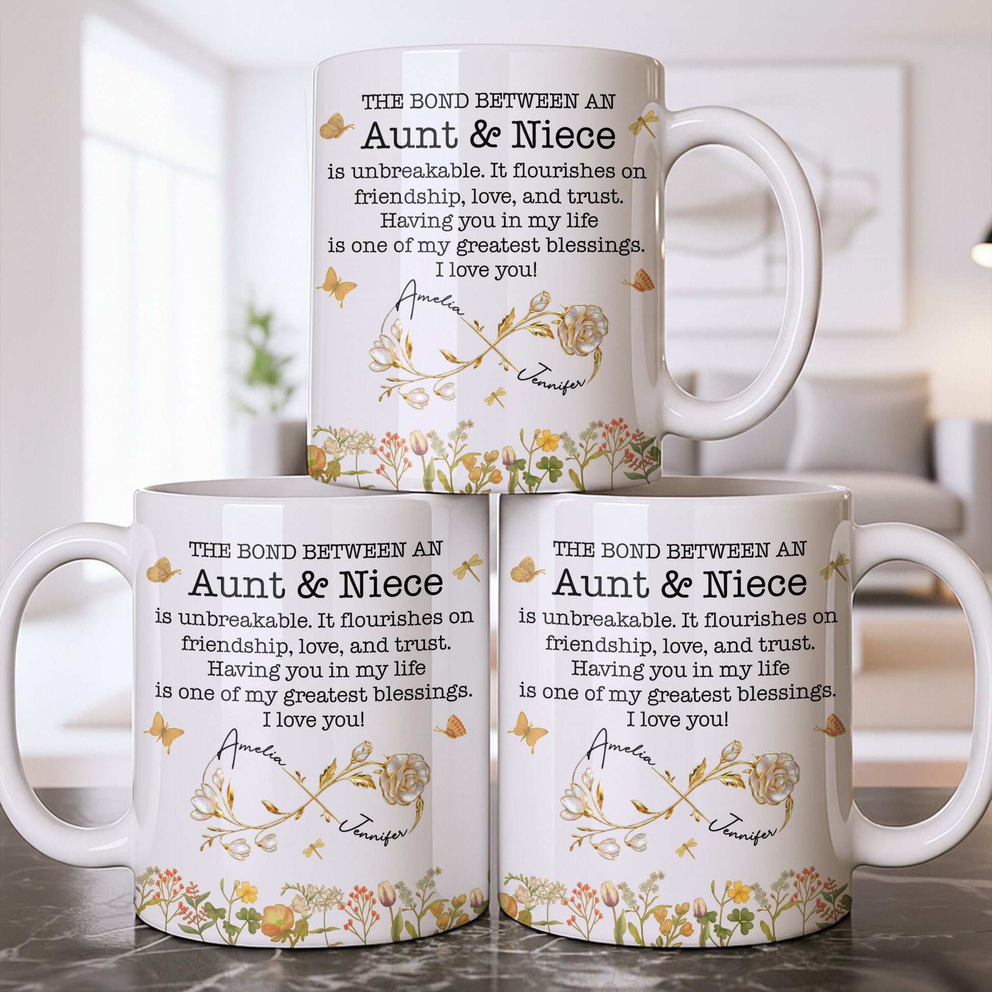 The Bond Between an Aunt & Niece, Butterflies and Flowers