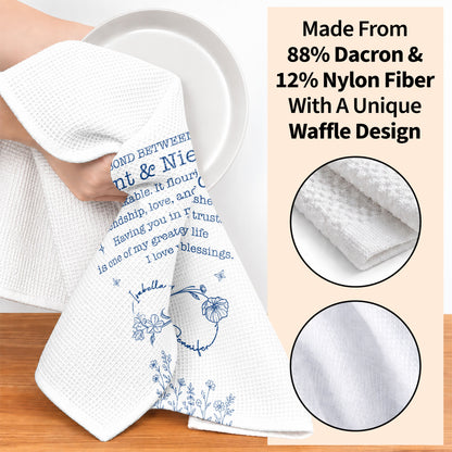 The Bond Between An Aunt And Niece Unbreakable Flowers Design - Personalized Kitchen Towel - NCE102_TOWL