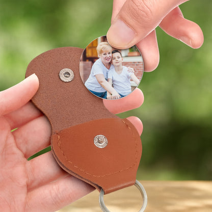 Side By Side Or Miles Apart Aunt And Nephew Heart Photo Keychain - Personalized Custom Pocket Hug - NEP006_HTOK