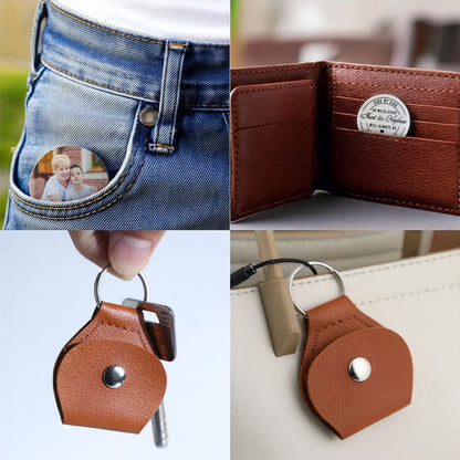 Side By Side Or Miles Apart Aunt And Nephew Heart Photo Keychain - Personalized Custom Pocket Hug - NEP006_HTOK