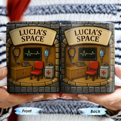 Lucia's Space, Stethoscope, Heartbeat Monitor, IV Bag, Medical Cabinet, Emergency Kit