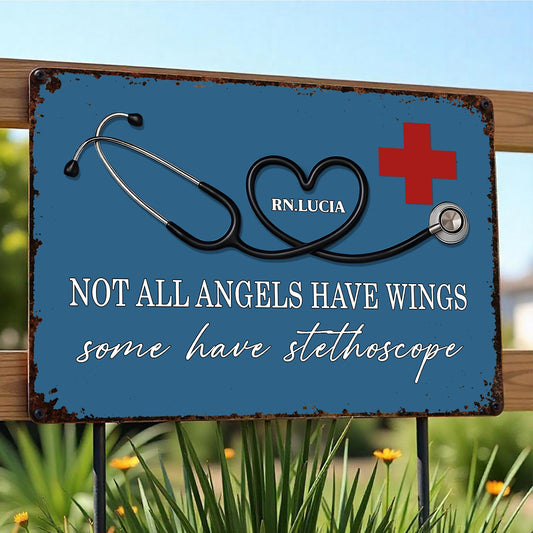 Not All Angels Have Wings Some Have Stethoscope, Stethoscope And Medical Cross