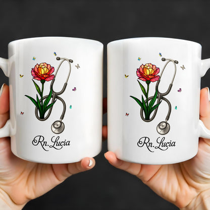 Vibrant Tulip And Stethoscope Design, Beautiful Butterflies