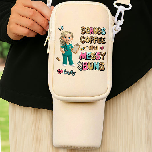 Crubs Coffee And Messy Buns Cartoon Nurse