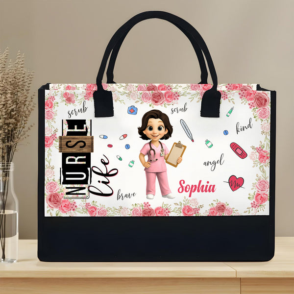 Nurse Life With Flowers And Medical Instruments