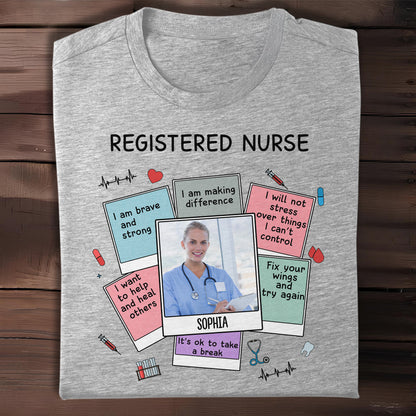 Registered Nurse Motivational Quotes With Medical Symbols - Personalized Custom Unisex T-shirt, Hoodie - NUR028_WBAS