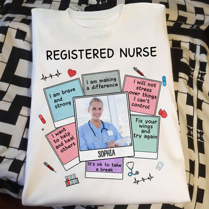 Registered Nurse Motivational Quotes With Medical Symbols - Personalized Custom Unisex T-shirt, Hoodie - NUR028_WBAS