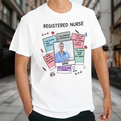 Registered Nurse Motivational Quotes With Medical Symbols - Personalized Custom Unisex T-shirt, Hoodie - NUR028_WBAS