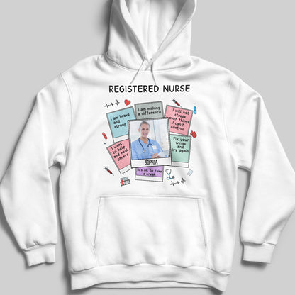 Registered Nurse Motivational Quotes With Medical Symbols - Personalized Custom Unisex T-shirt, Hoodie - NUR028_WBAS