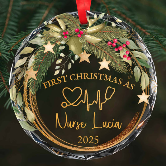First Christmas As Nurse, Wreath and Stars