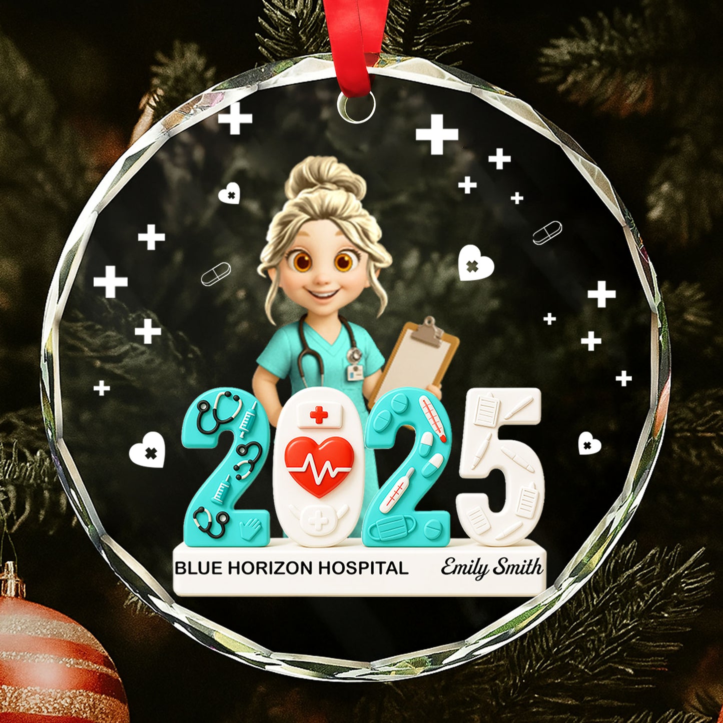 Celebrating 25 Years Of Care With Nurse And Medical Symbols