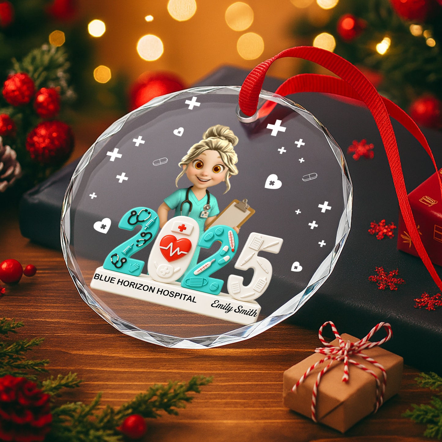 Celebrating 25 Years Of Care With Nurse And Medical Symbols