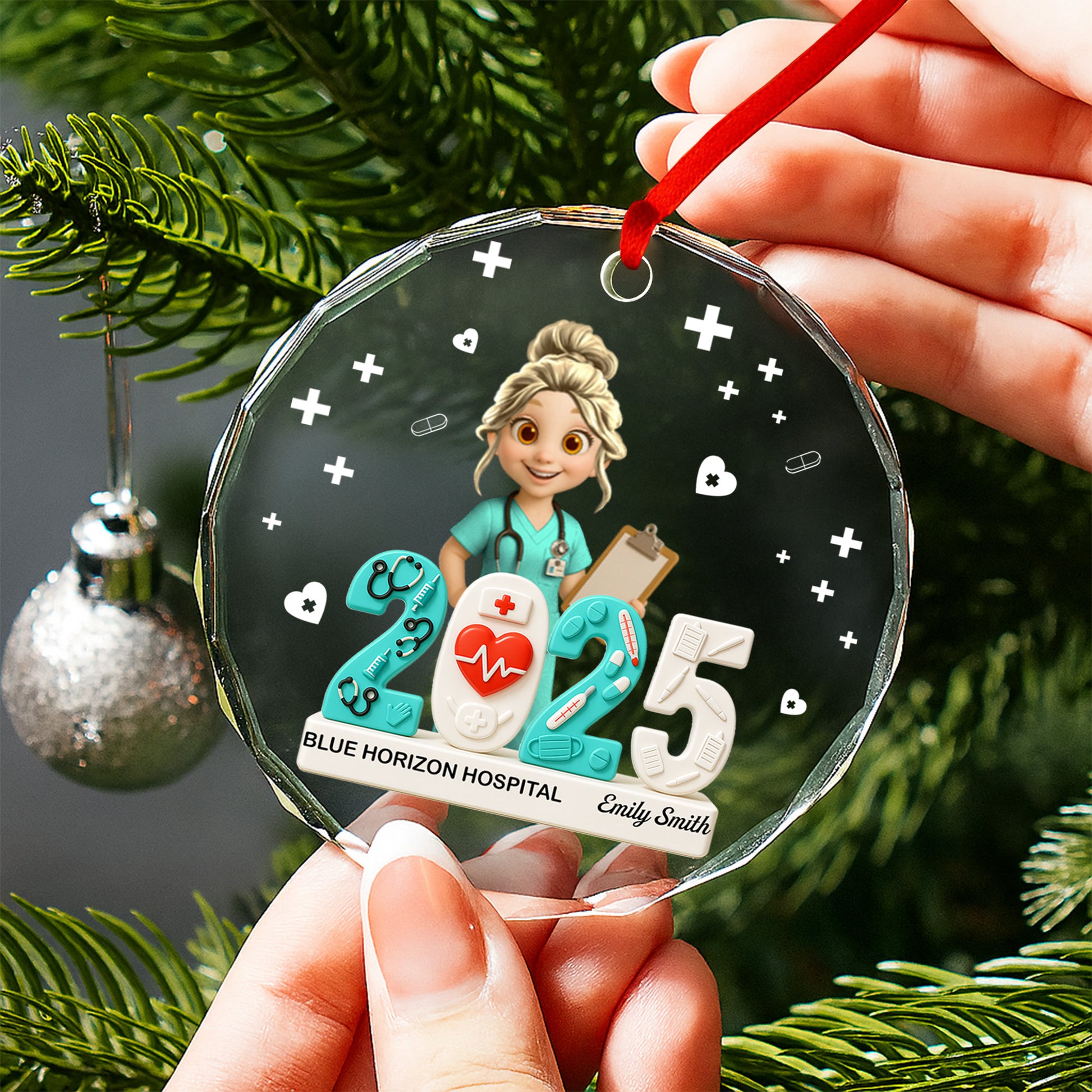 Celebrating 25 Years Of Care With Nurse And Medical Symbols